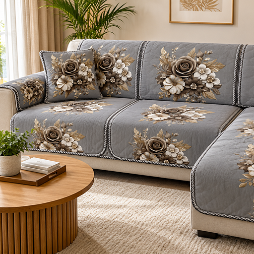 Sofa cover Velvet Flower Bunch