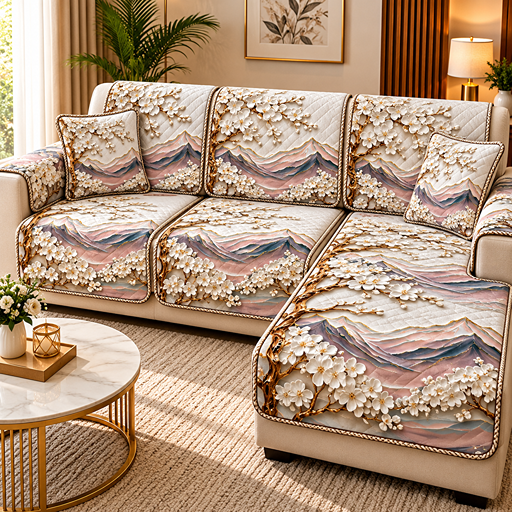 sofa cover white  mountain ranges