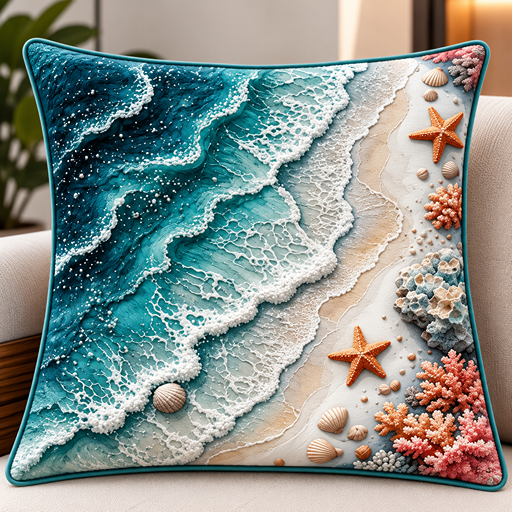 cusion cover design beach view