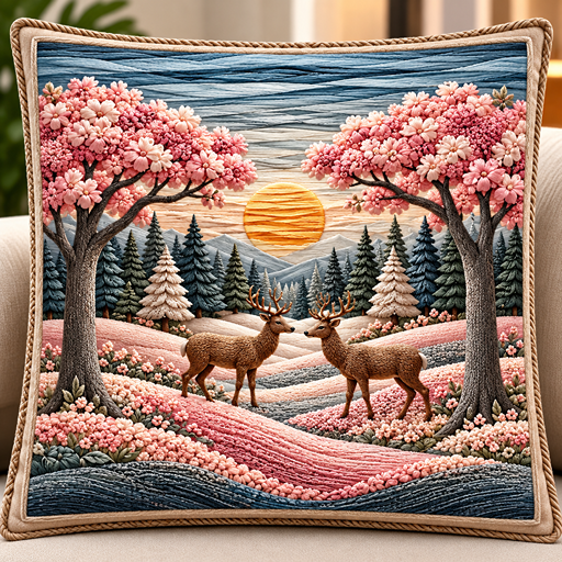 cusion cover design two deer