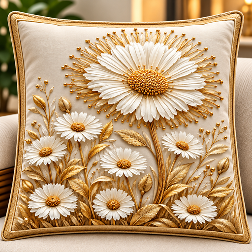 cusion cover design daisies