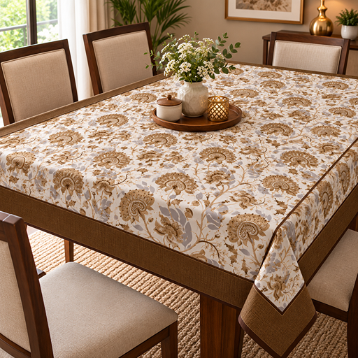 cotton table cover design   Jacobean floral chintz