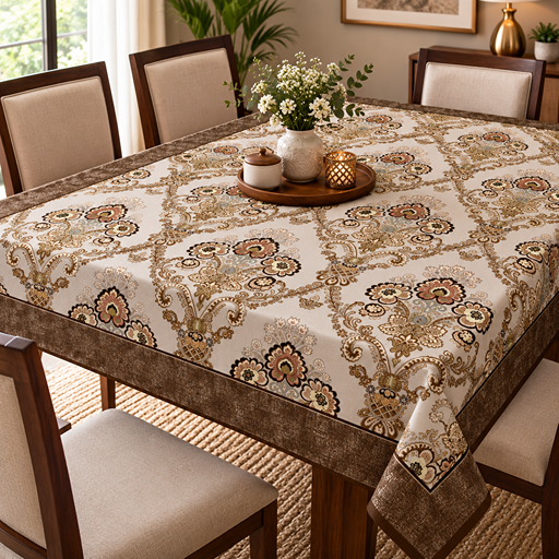 cotton table cover design damask floral medallion