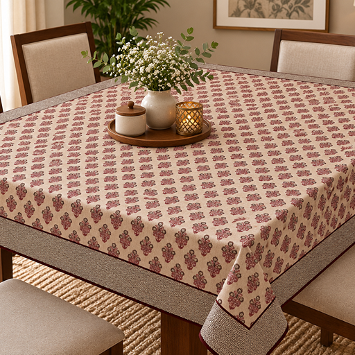cotton table cover design red color design