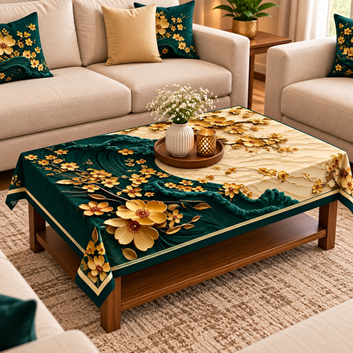 Table cover design the Great Wave off Kanagawa