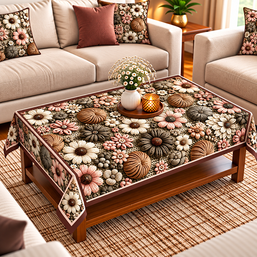 Table cover design multiple flowers