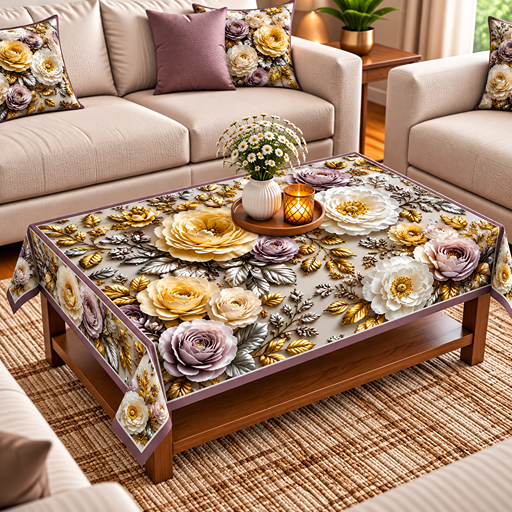 Table cover desing decorative flowers