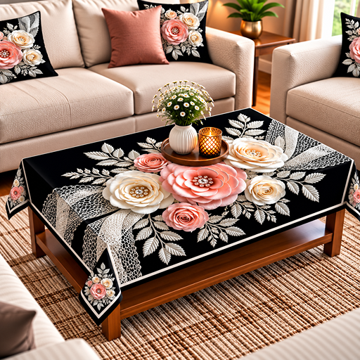 Table cover design  roses