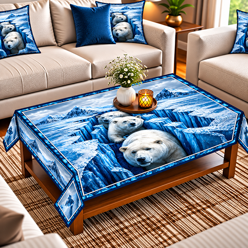 Table cover design snow bears