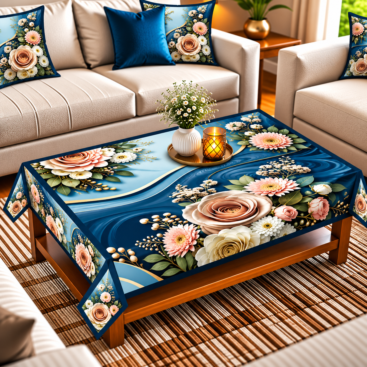 Table cover design rose  Bouquet