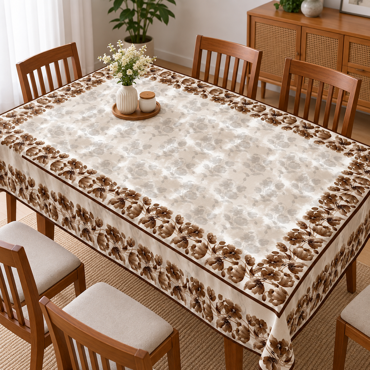 cotton table cover design  floral dining table cover